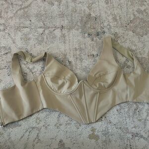 White Fox beige corset top